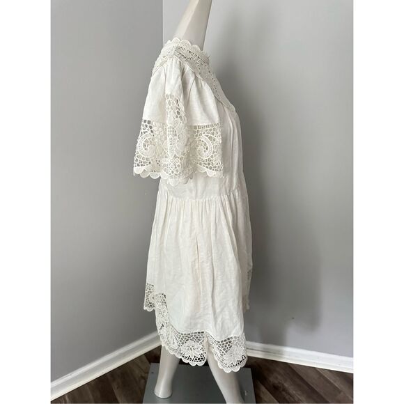 ULLA JOHNSON  Lace-Embellished Short-Sleeve Dress - Picture 9 of 12